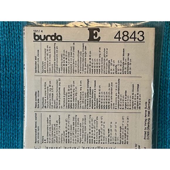 Burda 4843 sewing pattern track suit top pants jacket - Picture 3 of 5